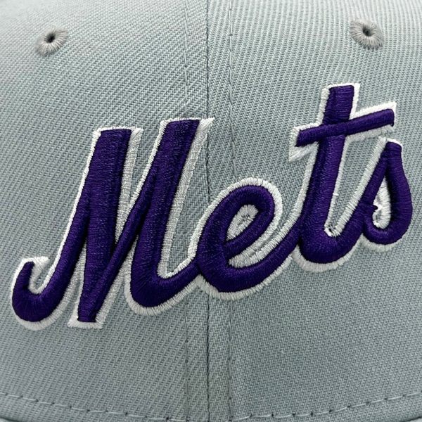 59FIFTY New York Mets Gray Purple  Mewtwo  1986 World Series Patch Fashion - Image 4