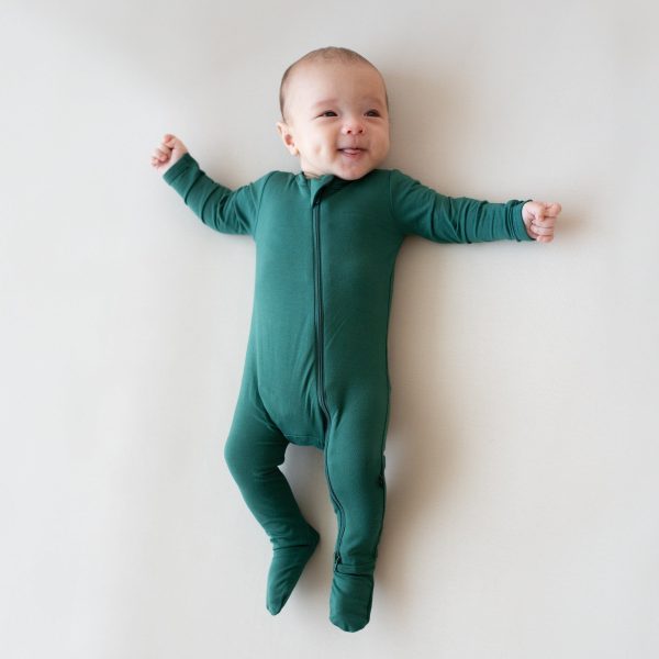 Zippered Footie in Emerald Discount