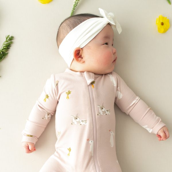Zippered Footie in Blush Rabbit Online Sale - Image 3