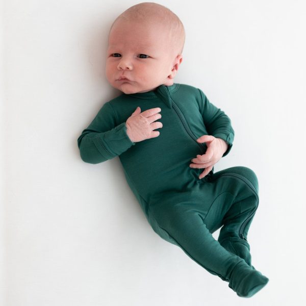Zippered Footie in Emerald Discount - Image 3